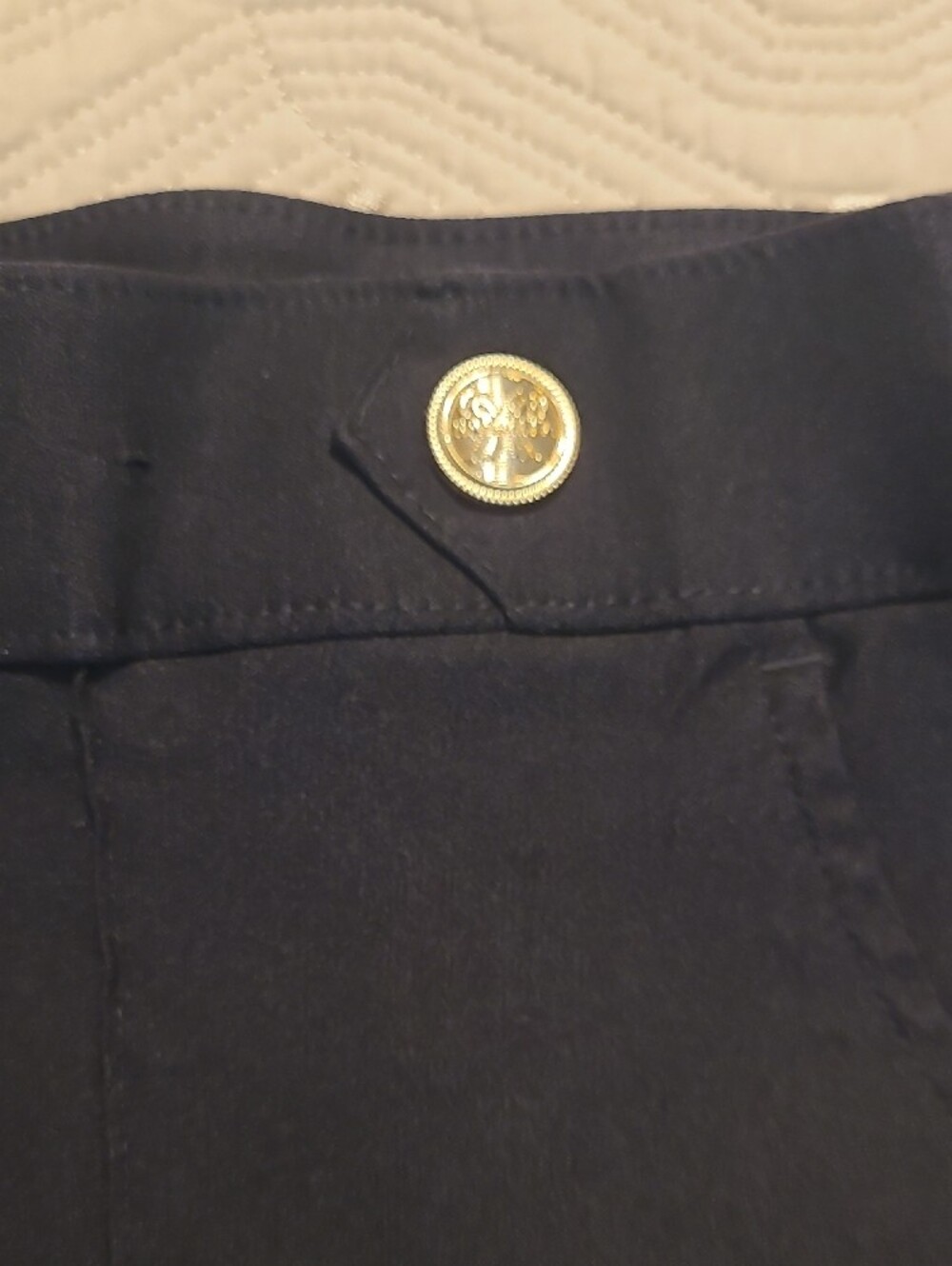 Rafaella Black High-Rise Shorts with Gold Buttons Size 10 - Picture 3 of 5